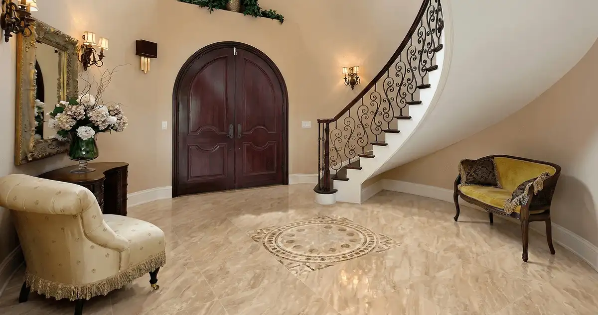 Entrance hall with professionally installed ceramic tile flooring in Manchester NH